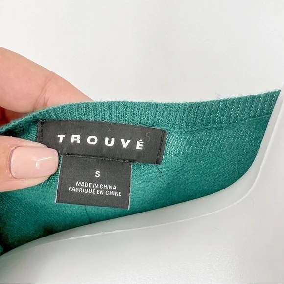 Anthropology Trouve Women Green Cashmere Blend Pullover Sweater - Picture 3 of 3